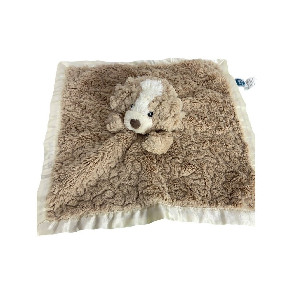 Mary Meyer Puppy‎ Baby Lovey Security Blanket Tan Ivory Satin trim